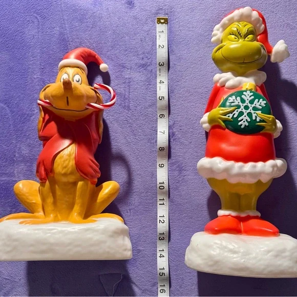 Christmas Grinch and Max Light up Blow mold Tabletop Decorations - Picture 7 of 7